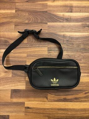 adidas Black faux leather Crossbody Sling Bag